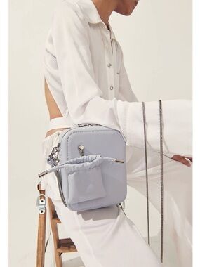 HANWEN NEW YORK Mini Box Bag Top Grain Calfskin Baby Blue (2) NWOT
